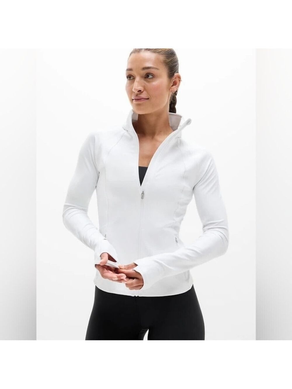 Athleta White Full-Zip Performance Jacket
